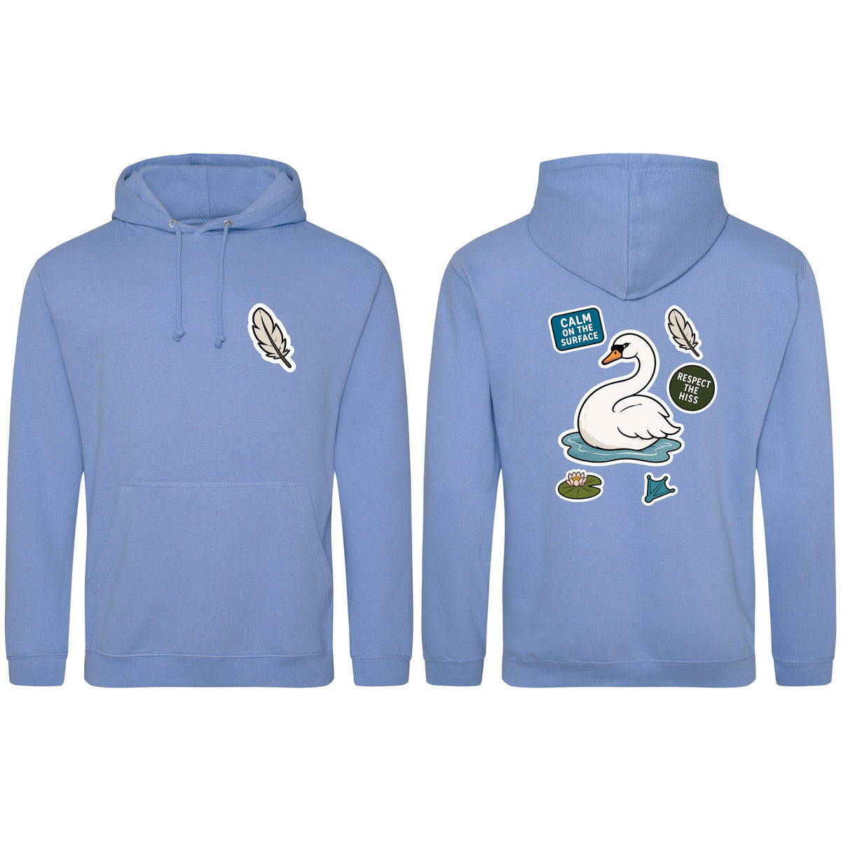 Calm on the Surface Adult Hoodie - Badges of the Wild Cornflower Blue colour variant image