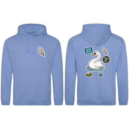 Calm on the Surface Adult Hoodie - Badges of the Wild Cornflower Blue colour variant image