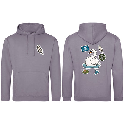 Calm on the Surface Adult Hoodie - Badges of the Wild Dusty Lilac colour variant image