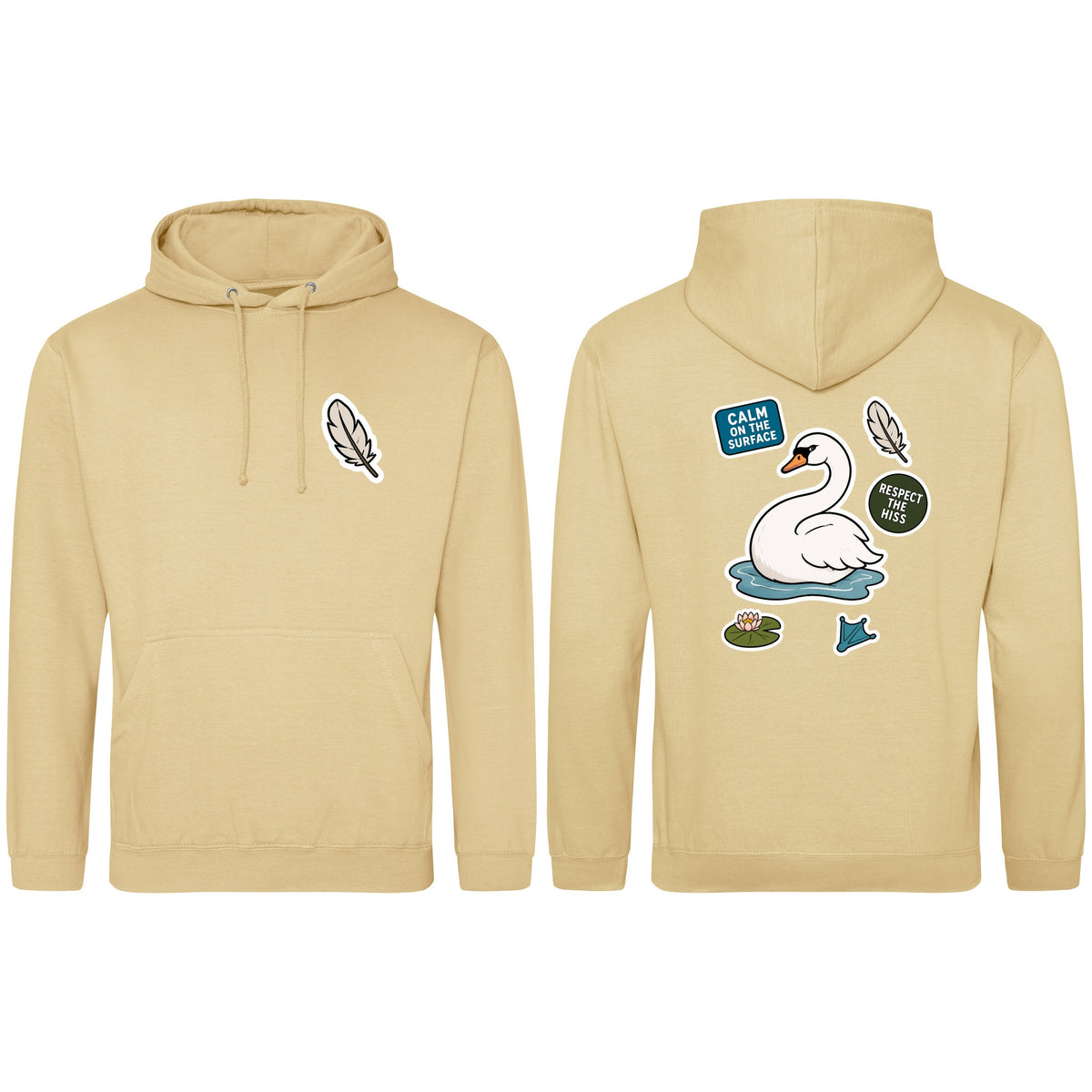 Calm on the Surface Adult Hoodie - Badges of the Wild Desert Sand colour variant image