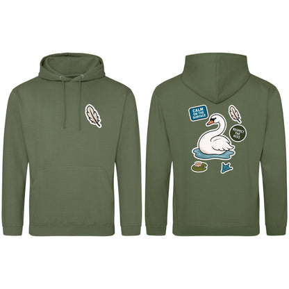 Calm on the Surface Adult Hoodie - Badges of the Wild Earthy Green colour variant image