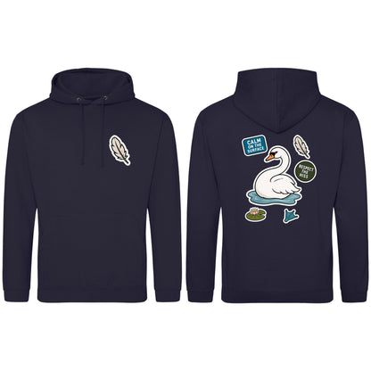 Calm on the Surface Adult Hoodie - Badges of the Wild French Navy colour variant image