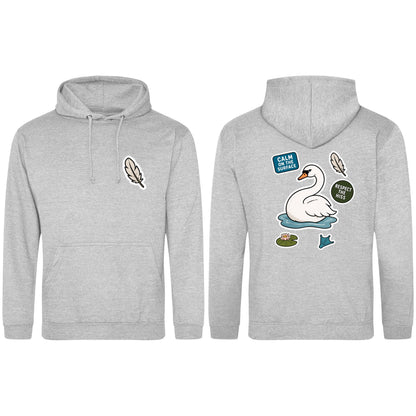 Calm on the Surface Adult Hoodie - Badges of the Wild Heather Grey colour variant image