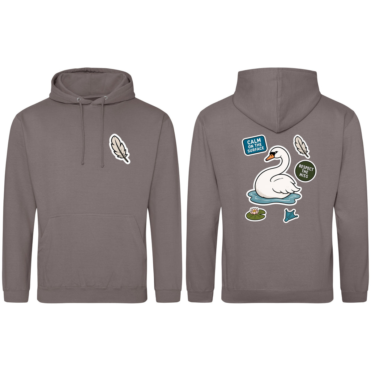 Calm on the Surface Adult Hoodie - Badges of the Wild Mocha Brown colour variant image