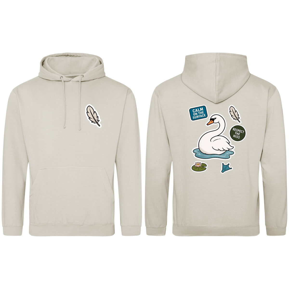 Calm on the Surface Adult Hoodie - Badges of the Wild Natural Stone colour variant image