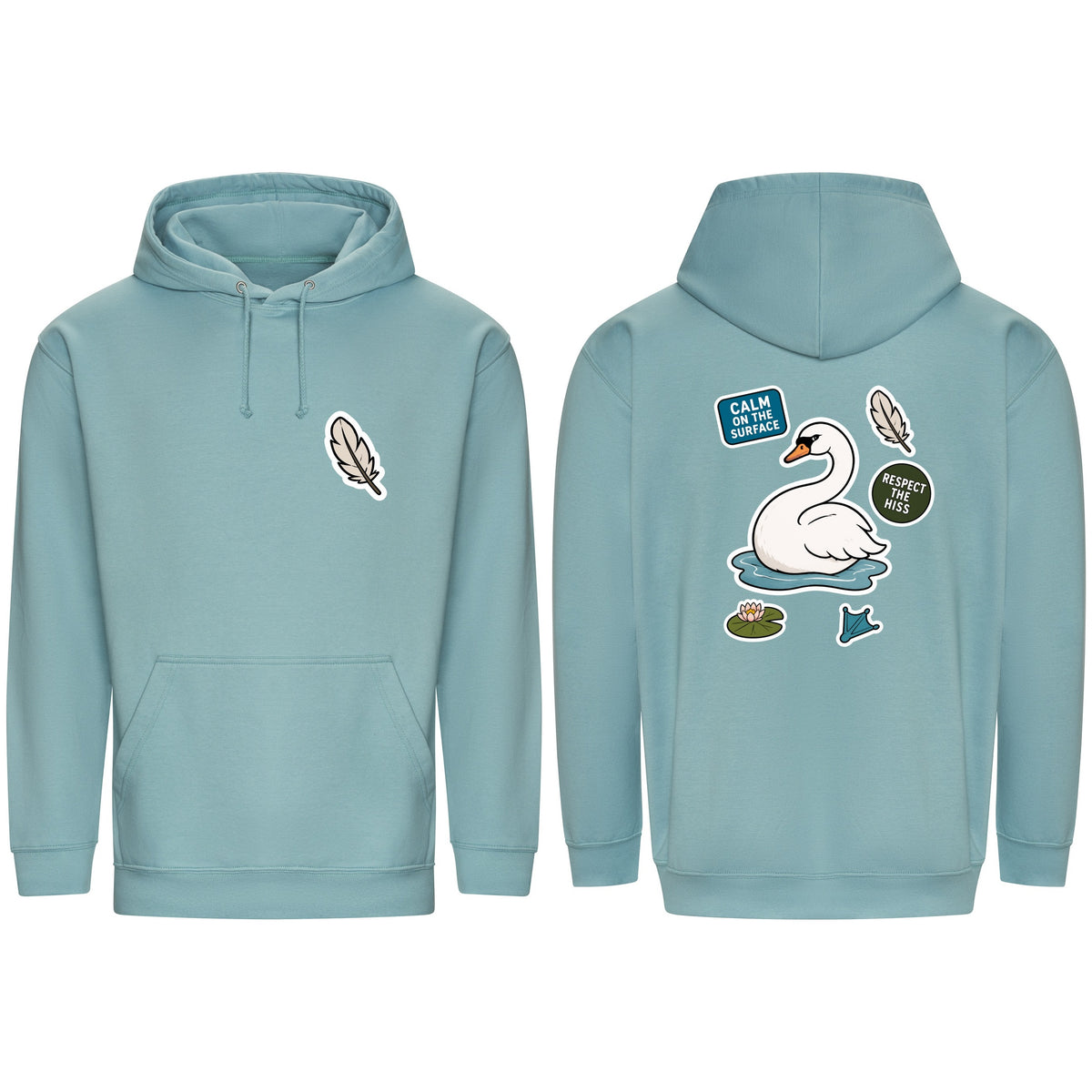 Calm on the Surface Adult Hoodie - Badges of the Wild Seafoam colour variant image