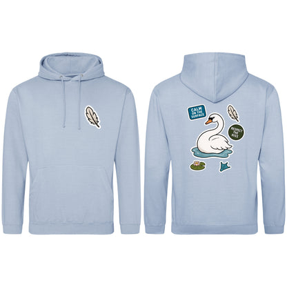 Calm on the Surface Adult Hoodie - Badges of the Wild Sky Blue colour variant image