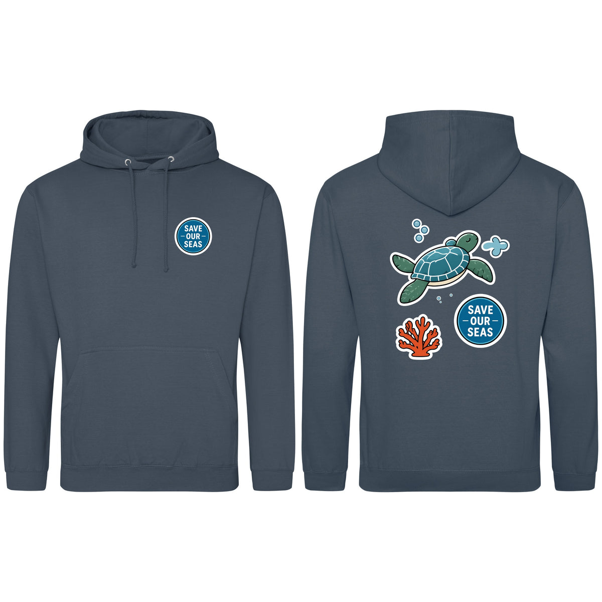 Save Our Seas Adult Hoodie - Badges of the Wild Airforce Blue colour variant image