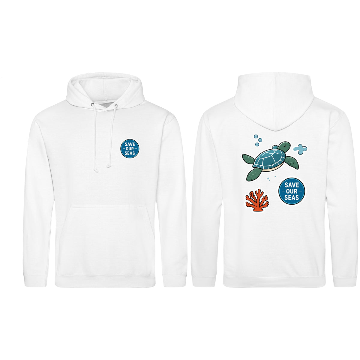 Save Our Seas Adult Hoodie - Badges of the Wild Arctic White colour variant image