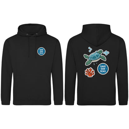 Save Our Seas Adult Hoodie - Badges of the Wild Deep Black colour variant image