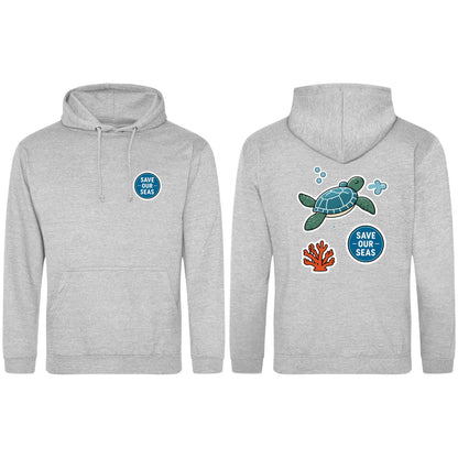 Save Our Seas Adult Hoodie - Badges of the Wild Heather Grey colour variant image