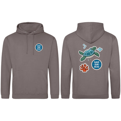 Save Our Seas Adult Hoodie - Badges of the Wild Mocha Brown colour variant image