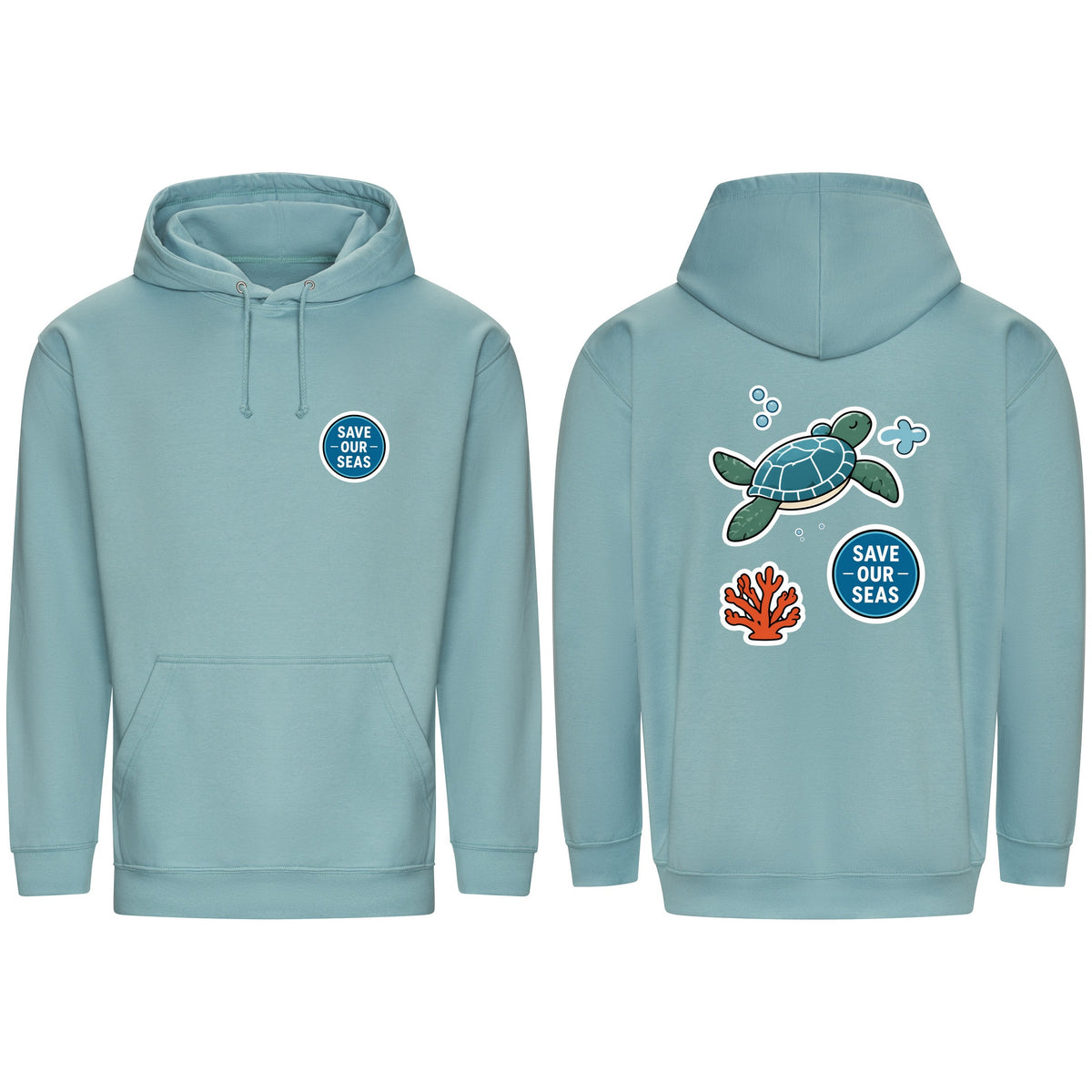 Save Our Seas Adult Hoodie - Badges of the Wild Seafoam colour variant image