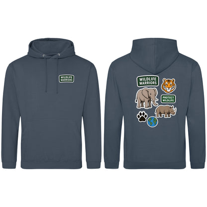 Wildlife Warriors Adult Hoodie - Badges of the Wild Airforce Blue colour variant image