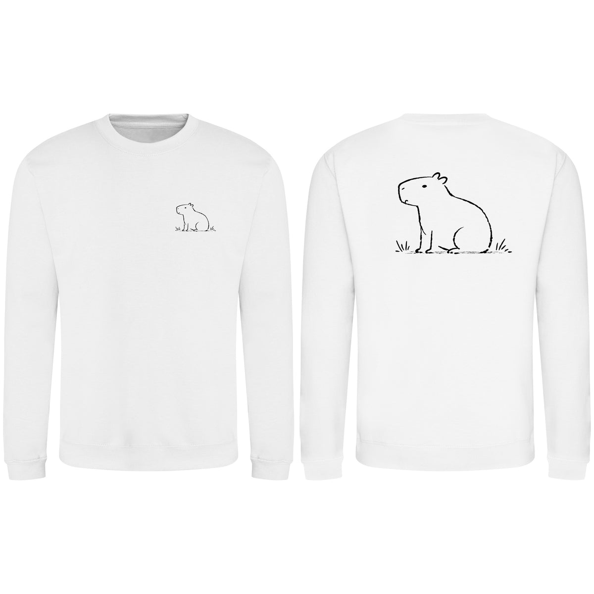 Calm Capybara Adult Sweatshirt - Wild Lines Arctic White colour variant image