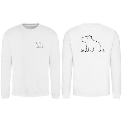 Calm Capybara Adult Sweatshirt - Wild Lines Arctic White colour variant image