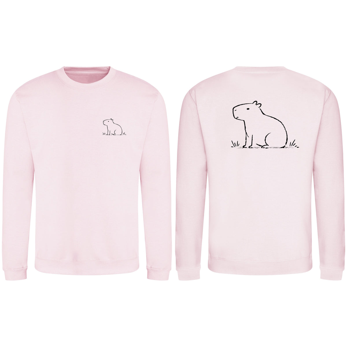 Calm Capybara Adult Sweatshirt - Wild Lines Baby Pink colour variant image