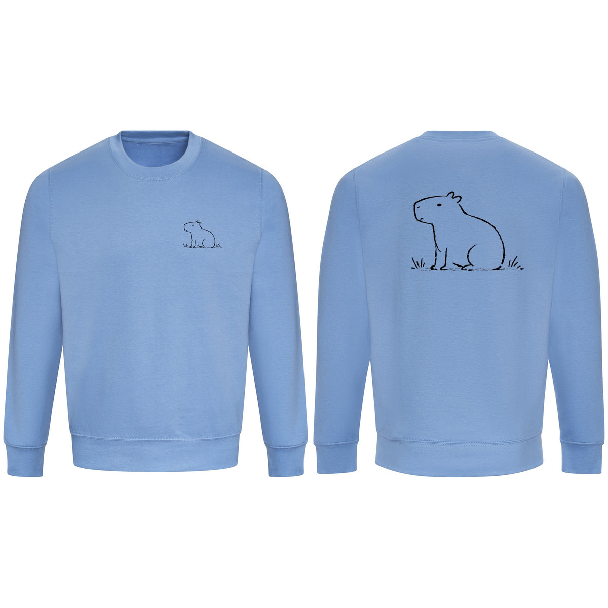 Calm Capybara Adult Sweatshirt - Wild Lines Cornflower Blue colour variant image