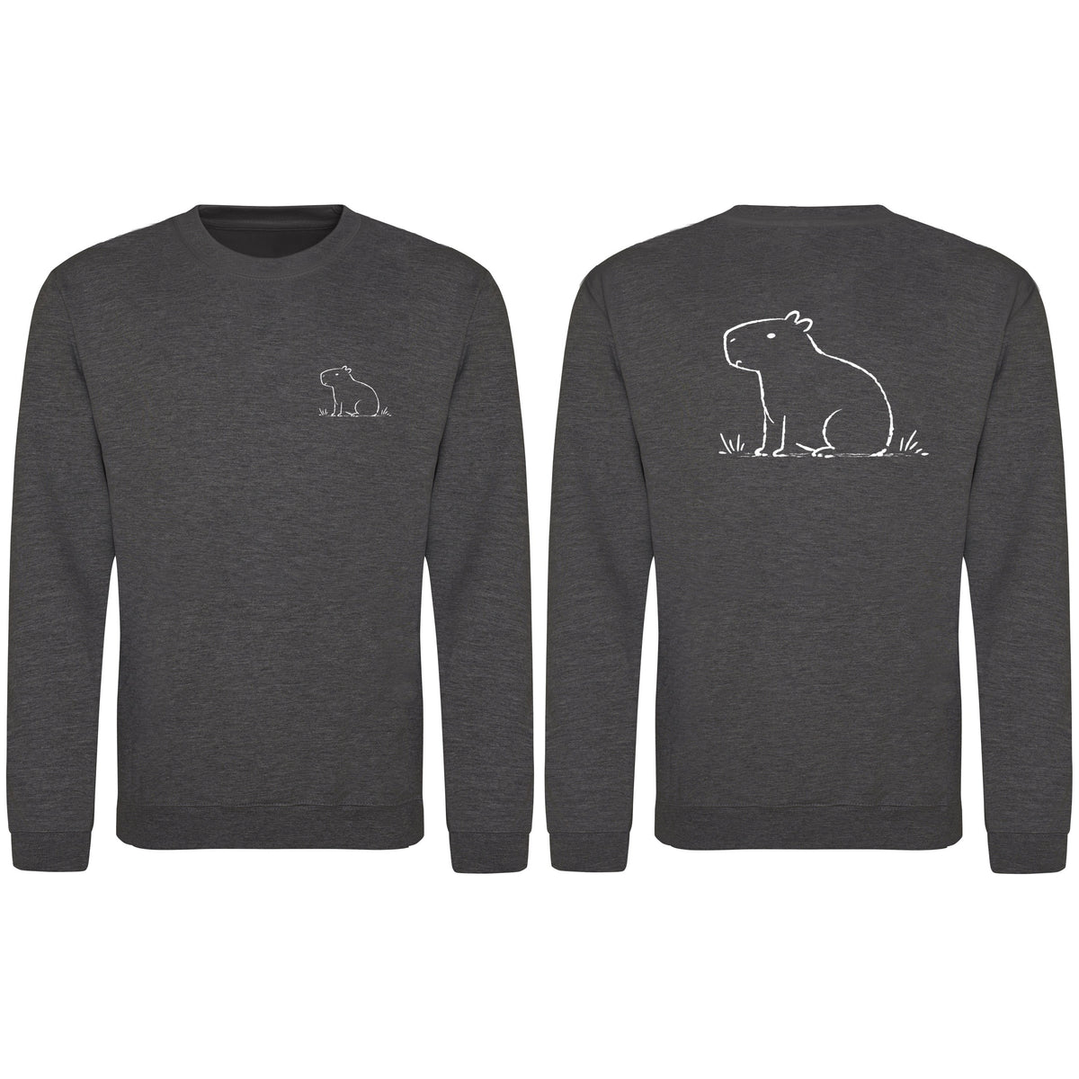 Calm Capybara Adult Sweatshirt - Wild Lines Charcoal colour variant image