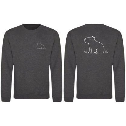 Calm Capybara Adult Sweatshirt - Wild Lines Charcoal colour variant image