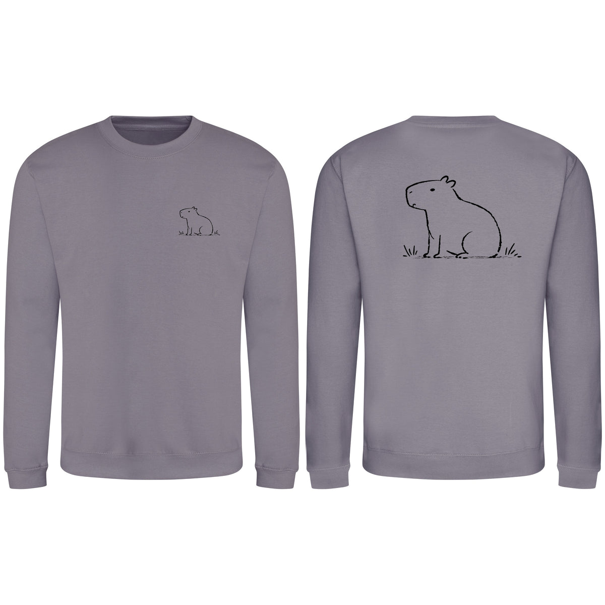 Calm Capybara Adult Sweatshirt - Wild Lines Dusty Lilac colour variant image