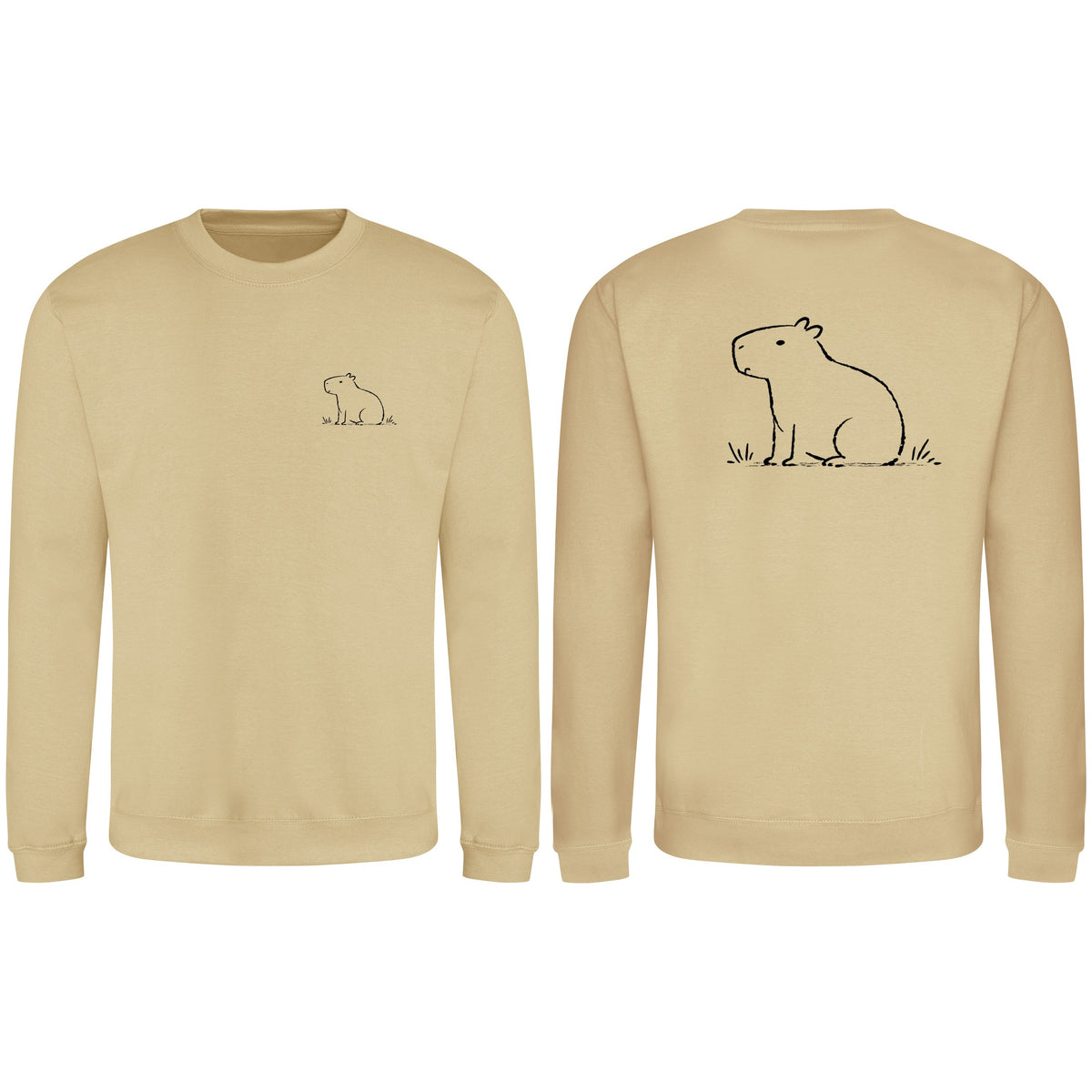 Calm Capybara Adult Sweatshirt - Wild Lines Desert Sand colour variant image