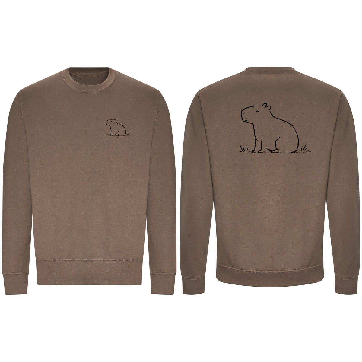 Calm Capybara Adult Sweatshirt - Wild Lines Mocha Brown colour variant image