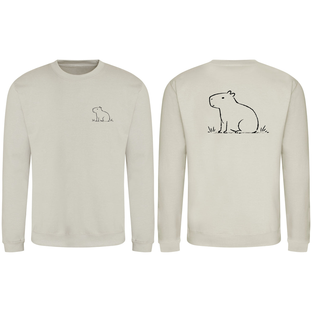 Calm Capybara Adult Sweatshirt - Wild Lines Natural Stone colour variant image