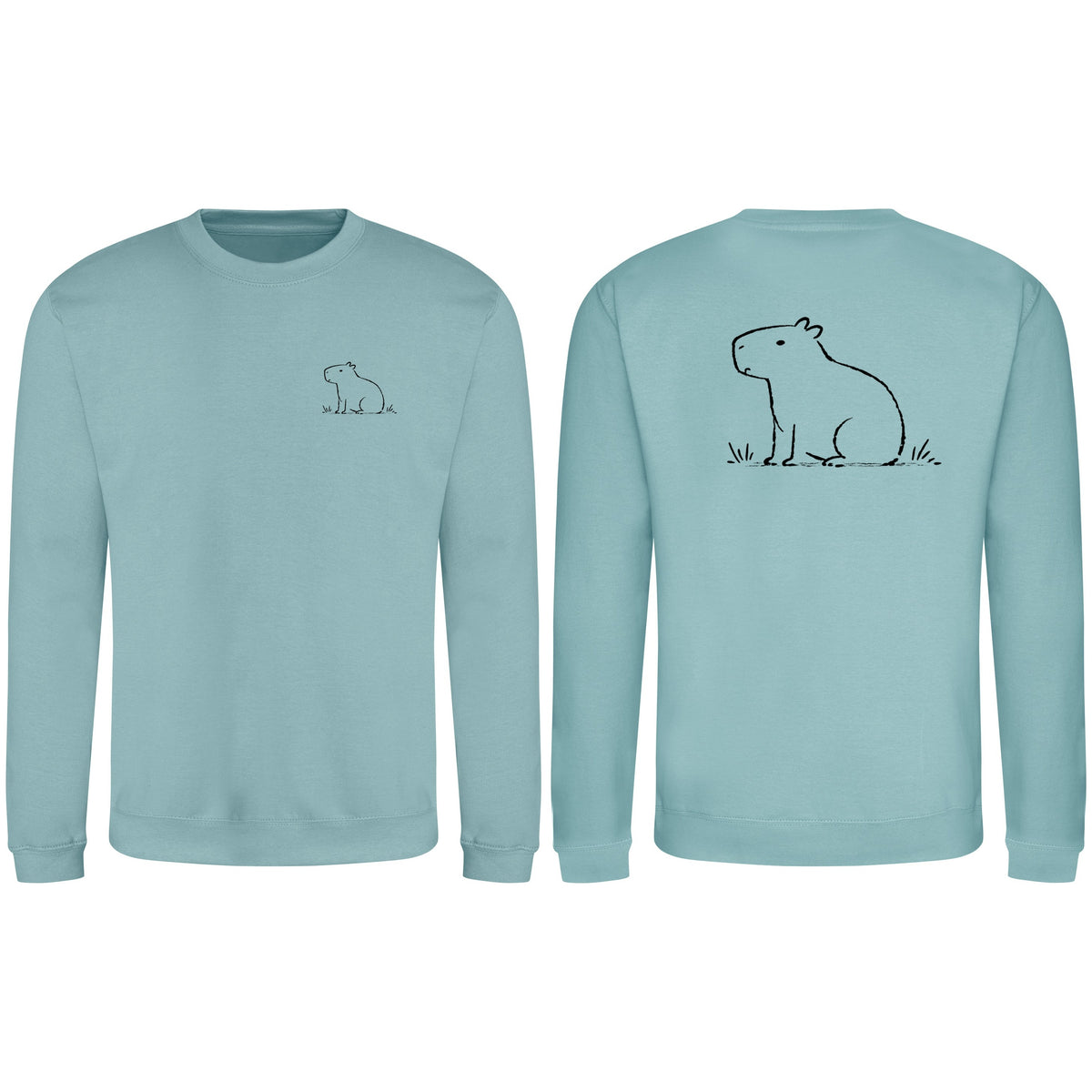 Calm Capybara Adult Sweatshirt - Wild Lines Seafoam colour variant image