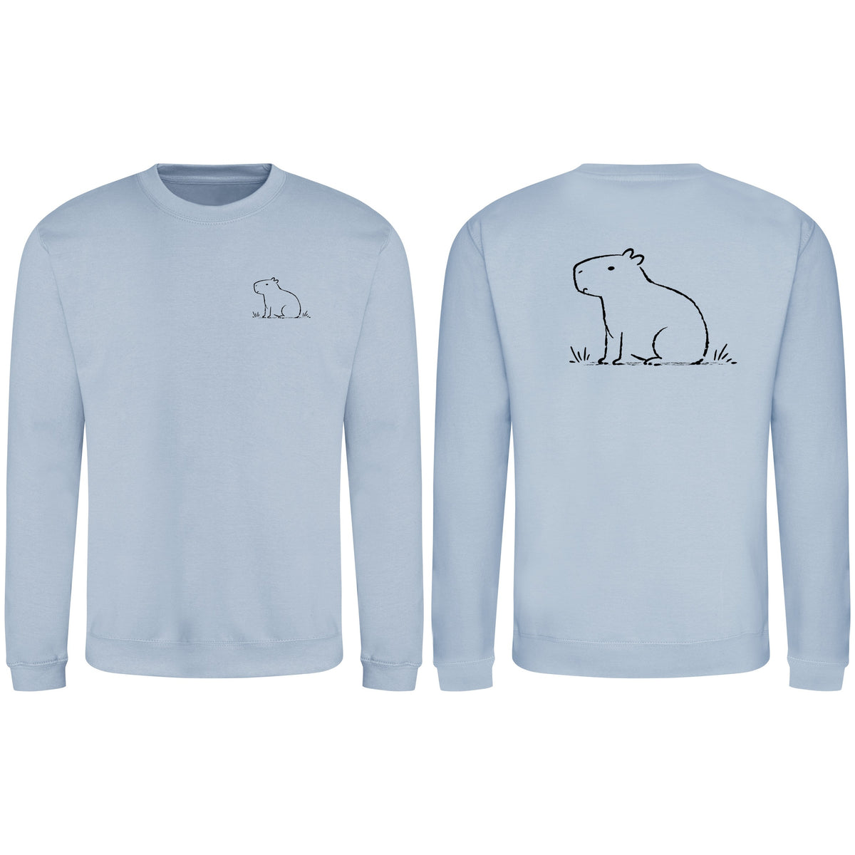Calm Capybara Adult Sweatshirt - Wild Lines Sky Blue colour variant image
