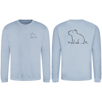 Calm Capybara Adult Sweatshirt - Wild Lines Sky Blue colour variant image