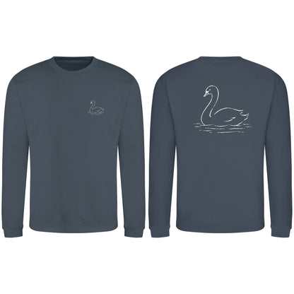 Gliding Swan Adult Sweatshirt - Wild Lines Airforce Blue colour variant image