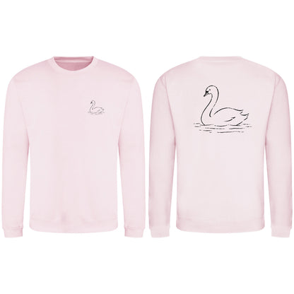 Gliding Swan Adult Sweatshirt - Wild Lines Baby Pink colour variant image