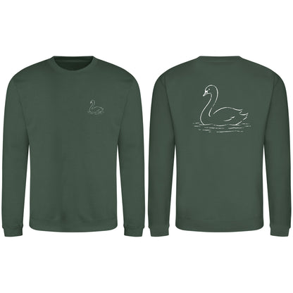 Gliding Swan Adult Sweatshirt - Wild Lines Bottle Green colour variant image