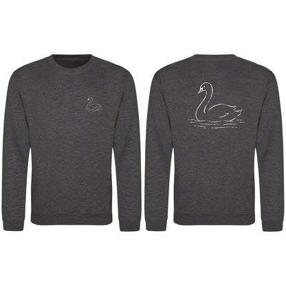 Gliding Swan Adult Sweatshirt - Wild Lines Charcoal colour variant image