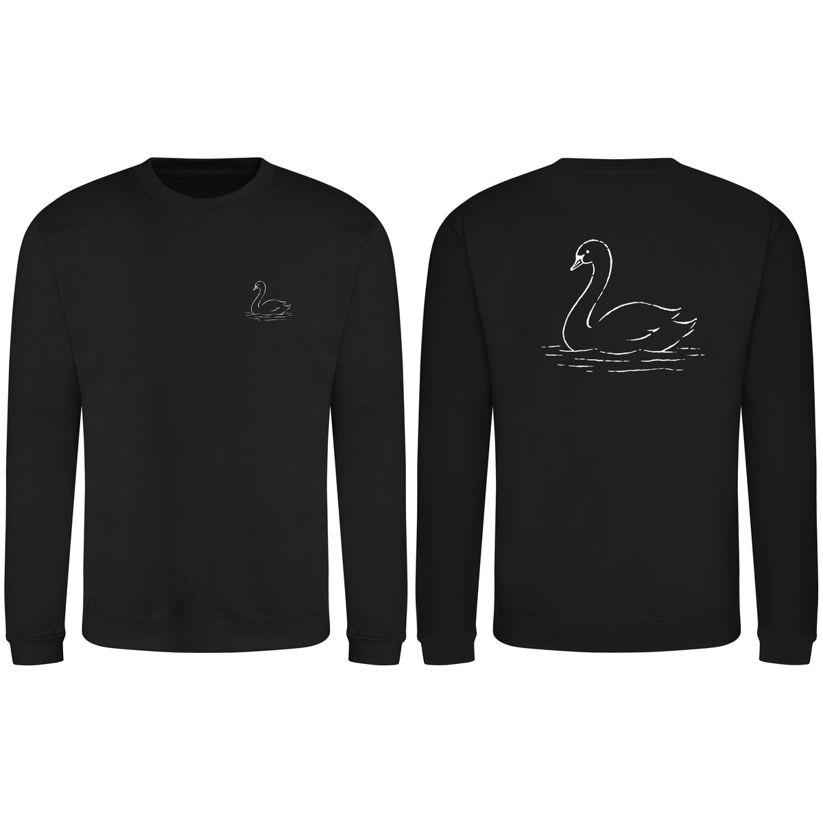 Gliding Swan Adult Sweatshirt - Wild Lines Deep Black colour variant image