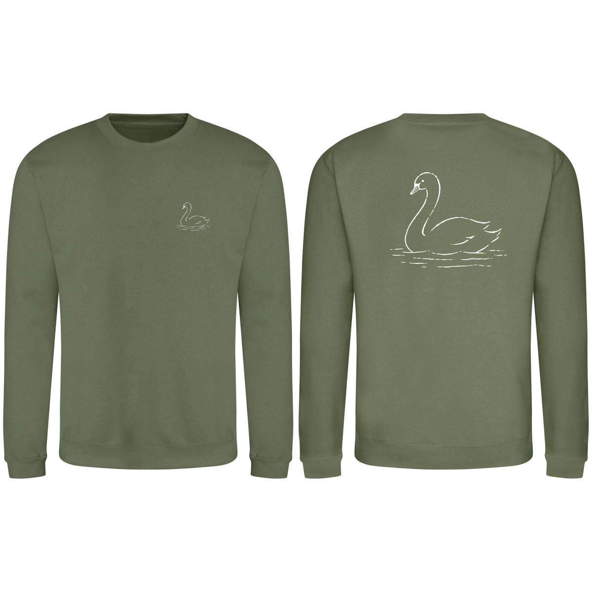 Gliding Swan Adult Sweatshirt - Wild Lines Earthy Green colour variant image