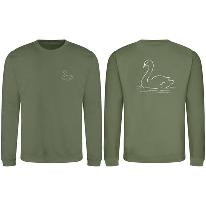 Gliding Swan Adult Sweatshirt - Wild Lines Earthy Green colour variant image