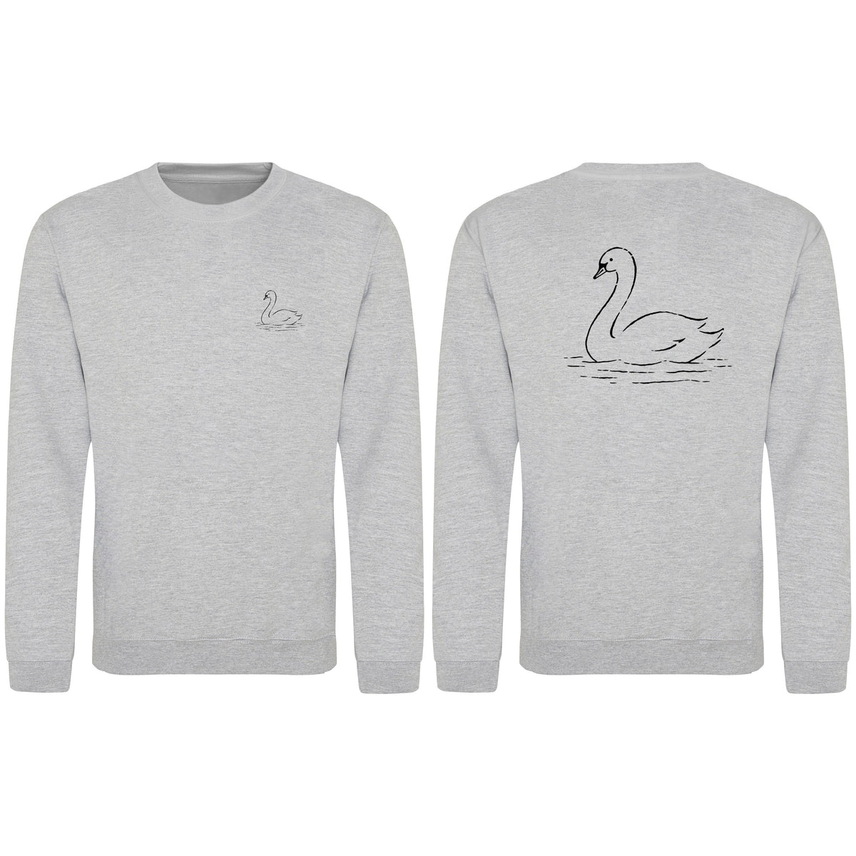 Gliding Swan Adult Sweatshirt - Wild Lines Heather Grey colour variant image