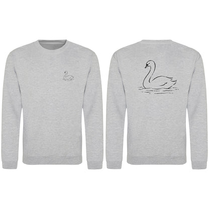 Gliding Swan Adult Sweatshirt - Wild Lines Heather Grey colour variant image