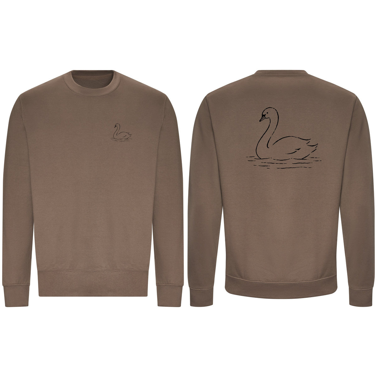 Gliding Swan Adult Sweatshirt - Wild Lines Mocha Brown colour variant image