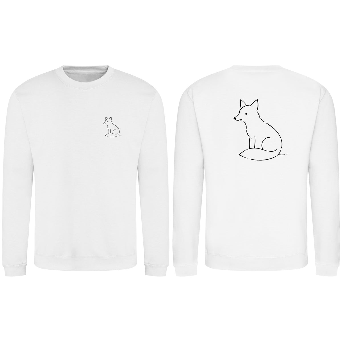 Poised Fox Adult Sweatshirt - Wild Lines Arctic White colour variant image