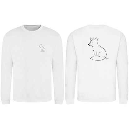 Poised Fox Adult Sweatshirt - Wild Lines Arctic White colour variant image