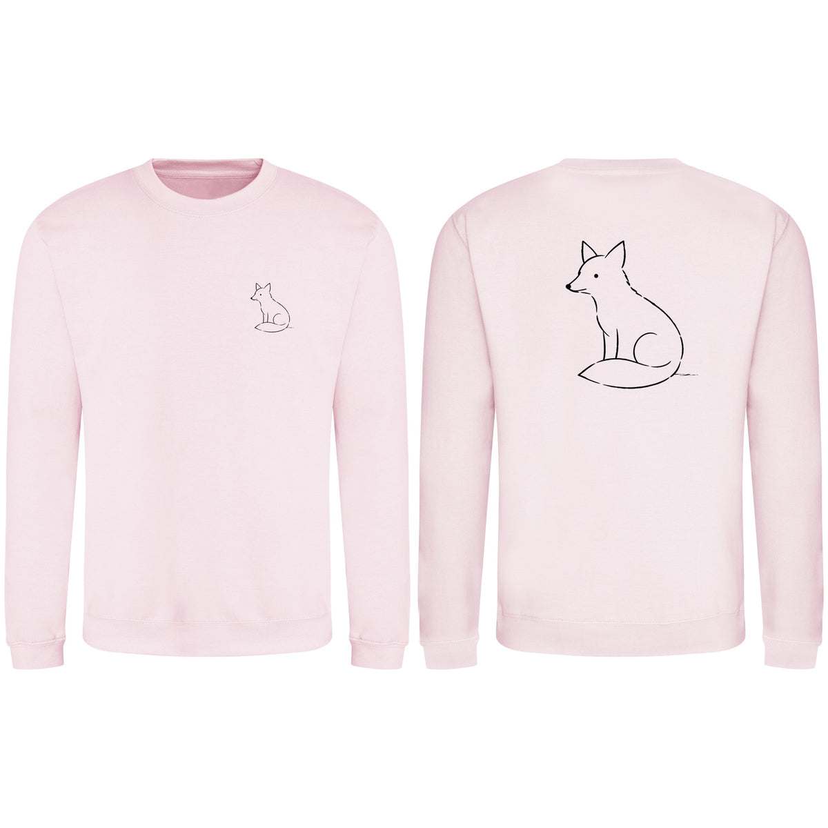 Poised Fox Adult Sweatshirt - Wild Lines Baby Pink colour variant image
