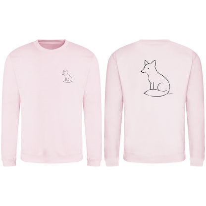 Poised Fox Adult Sweatshirt - Wild Lines Baby Pink colour variant image