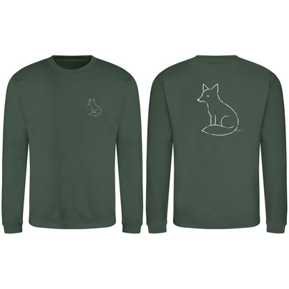 Poised Fox Adult Sweatshirt - Wild Lines Bottle Green colour variant image