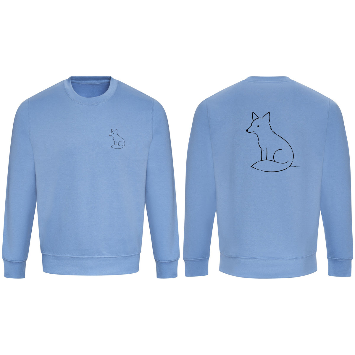 Poised Fox Adult Sweatshirt - Wild Lines Cornflower Blue colour variant image