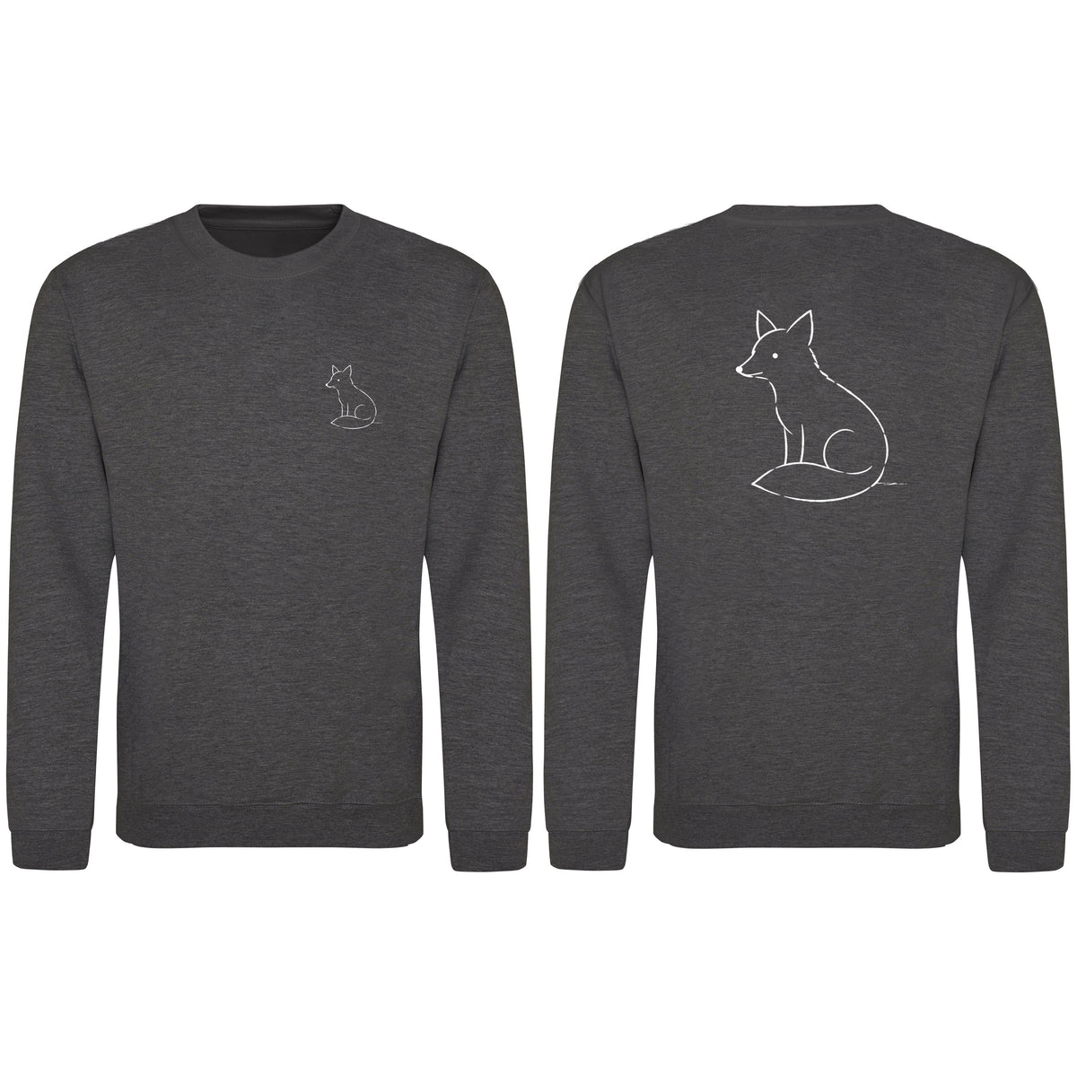 Poised Fox Adult Sweatshirt - Wild Lines Charcoal colour variant image