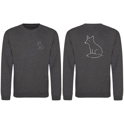 Poised Fox Adult Sweatshirt - Wild Lines Charcoal colour variant image
