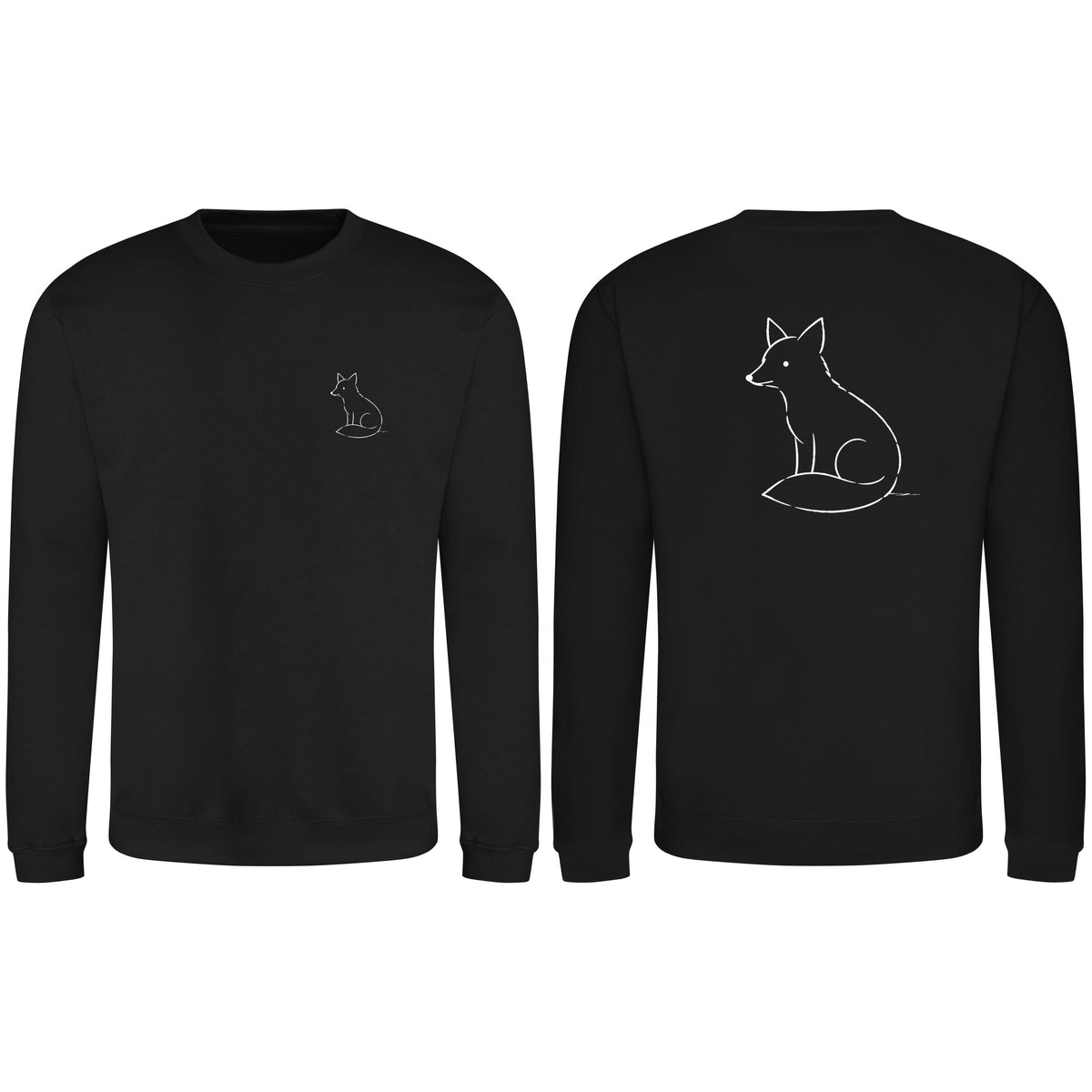 Poised Fox Adult Sweatshirt - Wild Lines Deep Black colour variant image